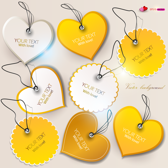 Collection of yellow tags - Vector download
