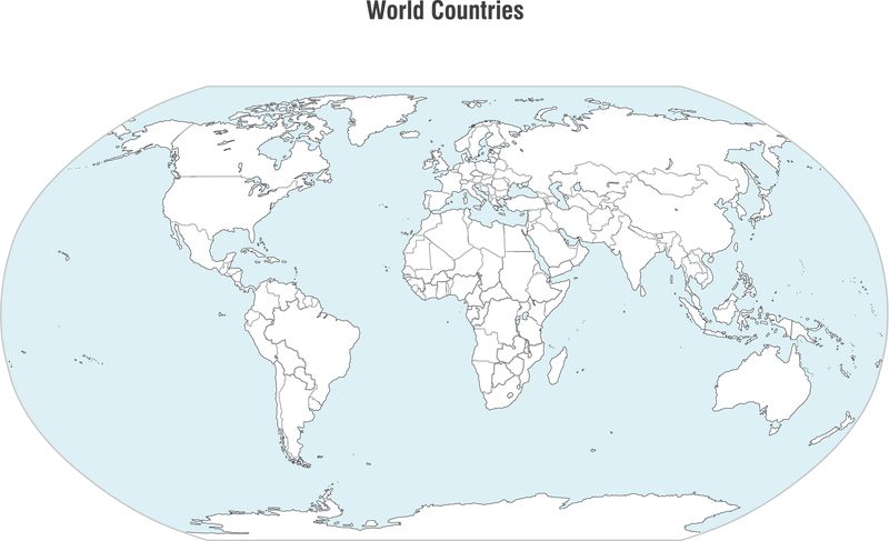 Vetor do mapa de países do mundo