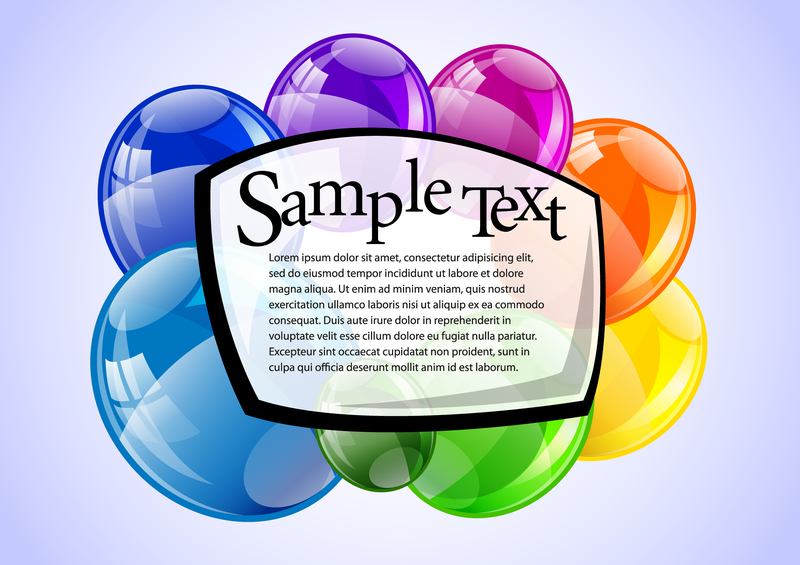 Bunte Ballons Textschablone