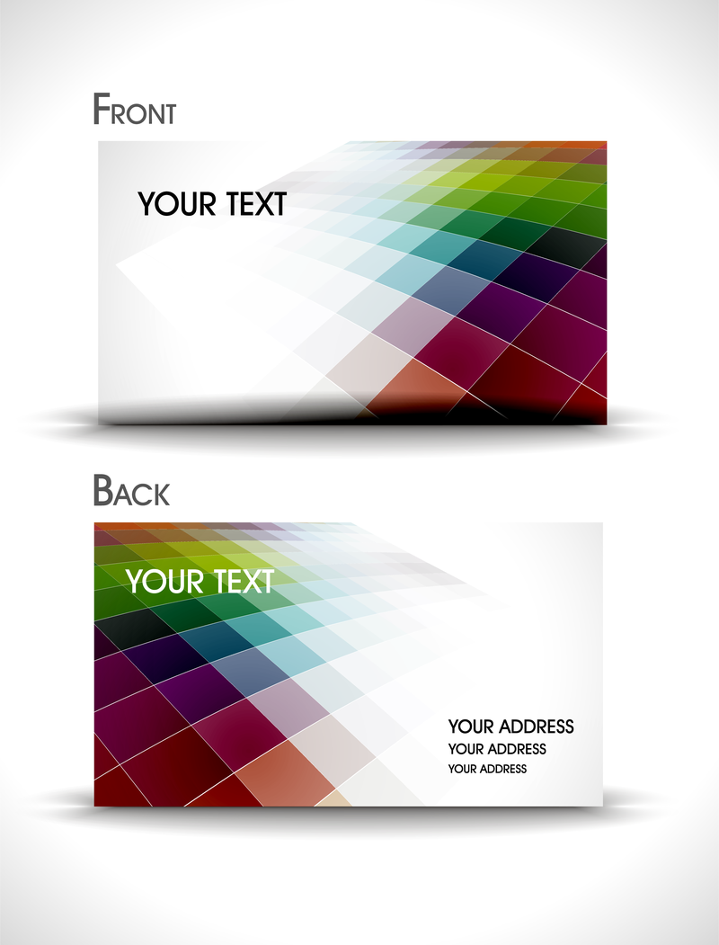 Plantillas de tarjetas de visita con cuadrícula de colores