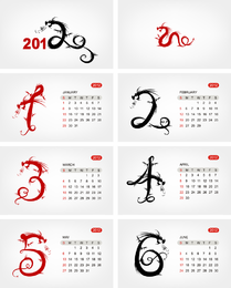 Vetor do modelo 04 do calendário 2012