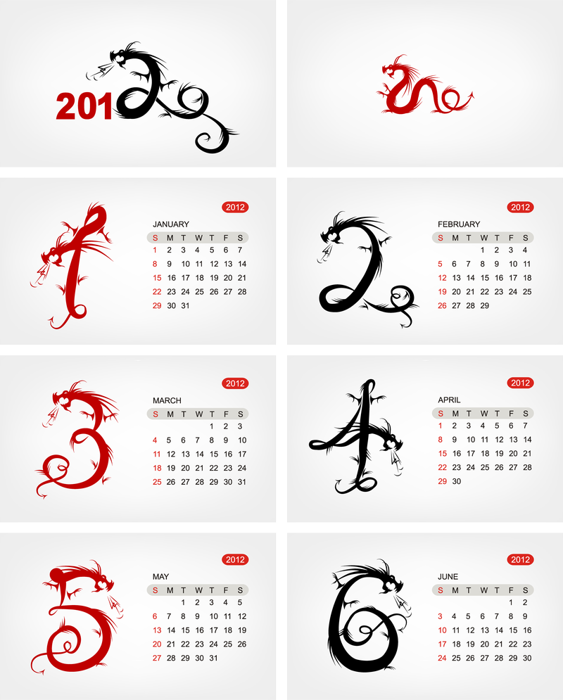 2012 calendario plantilla 04 vector