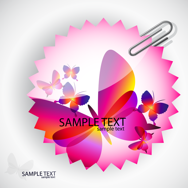 Download Stickers And Butterfly 04 Vector - Vector download