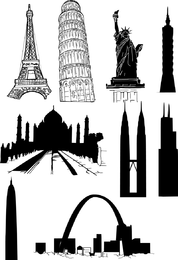 Vector edificios famosos