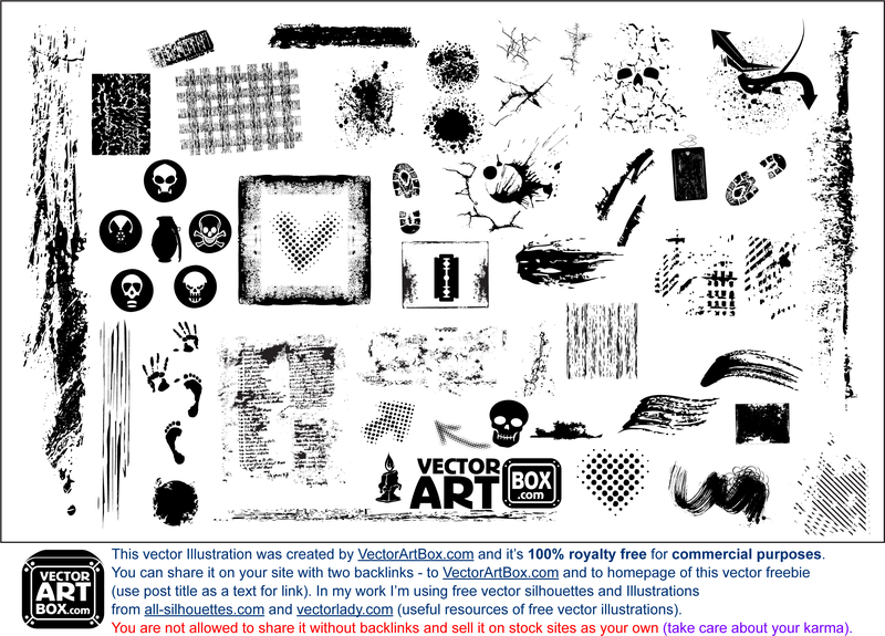 Satz von verschiedenen Objektschattenbildern