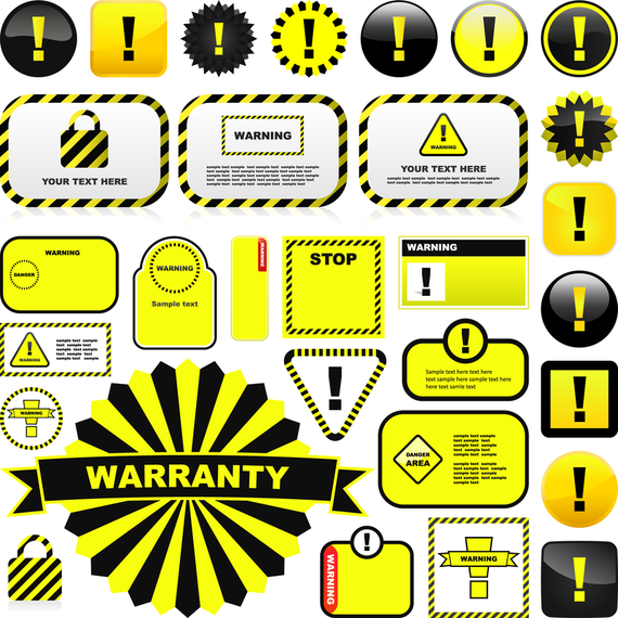 Yellow Warning Signs And Labels 01 Vector Yellow Warning Signs And Labels 01 Vector