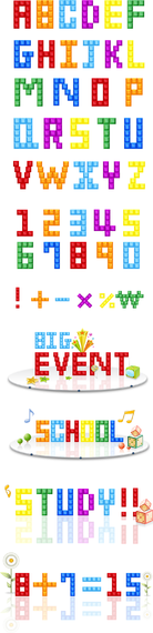 Tetris Letras Y Números Vector Tetris Letras Y Números Vector