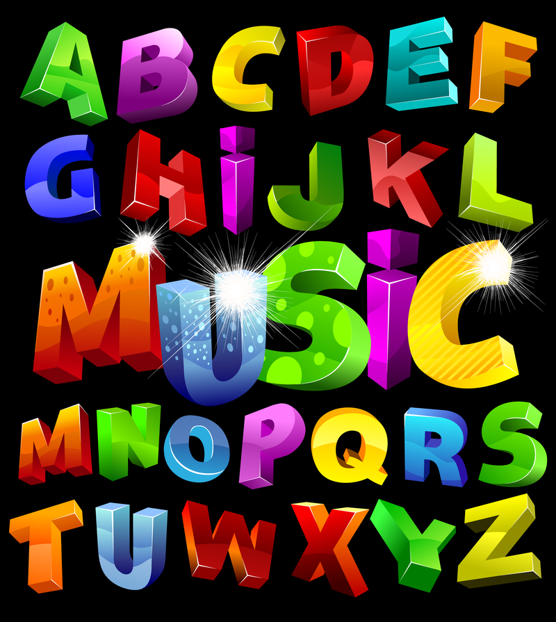 Vetor de letras tridimensionais coloridas