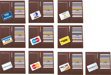 Brieftasche Kreditkarten-Vektor