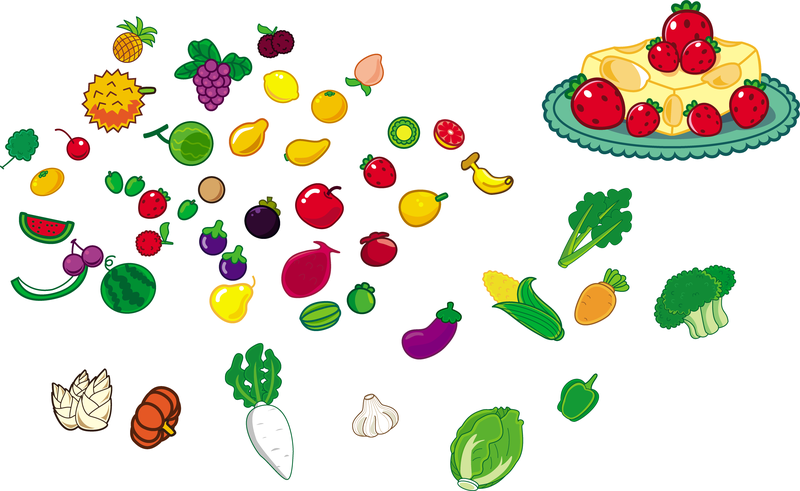 Download Lovely Fruit And Vegetables Vector - Vector download