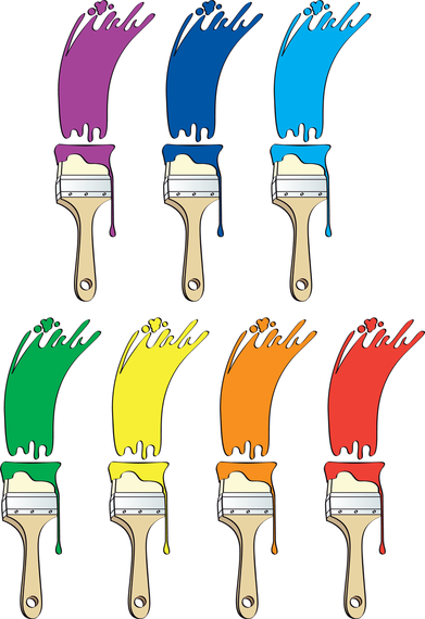 Different Colors Of Paint Brush 01 Vector - Vector download