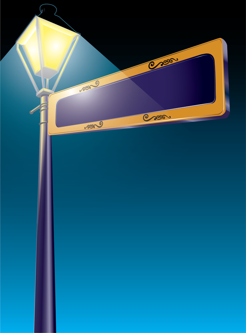 Letrero de luz de calle Illustrator