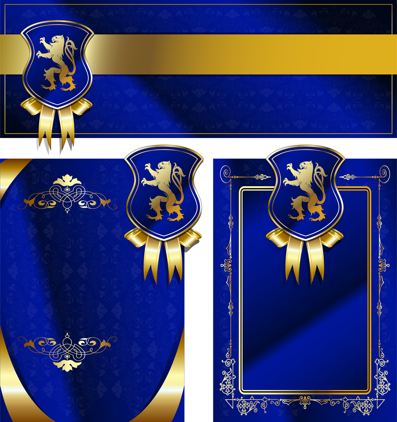 Royal Shield Ribbon Card Vektor