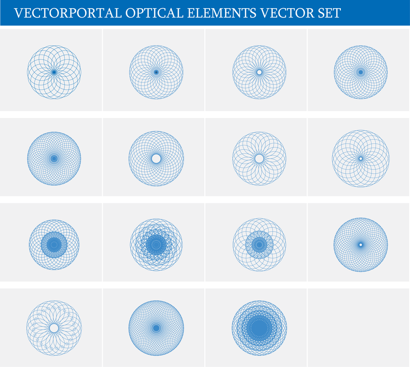 Conjunto de vectores de elementos ópticos