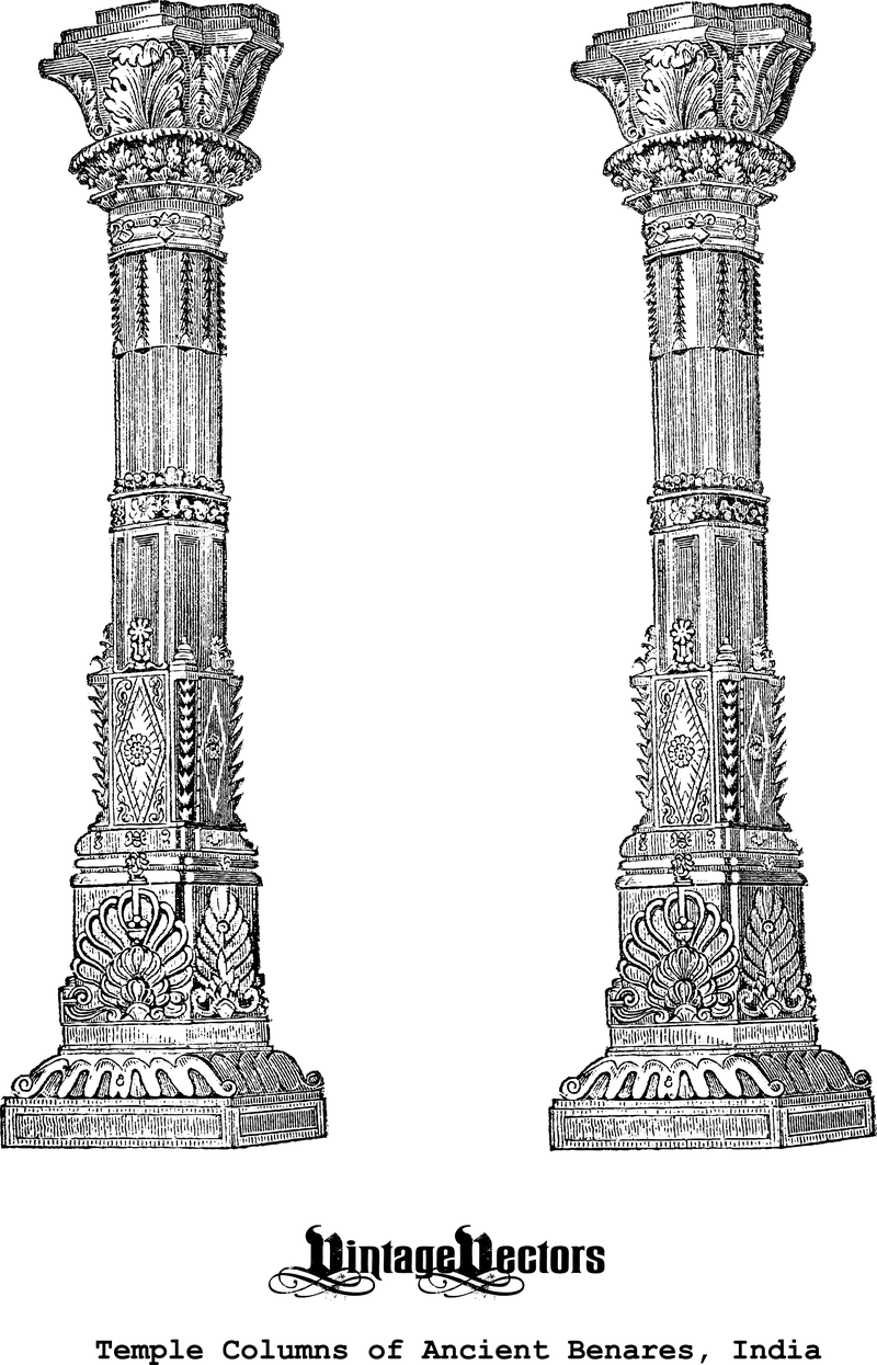 Ilustración de columnas antiguas
