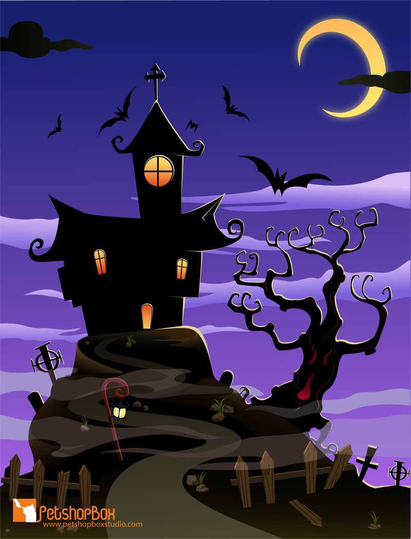 Gruseliges dunkles Haus Halloween
