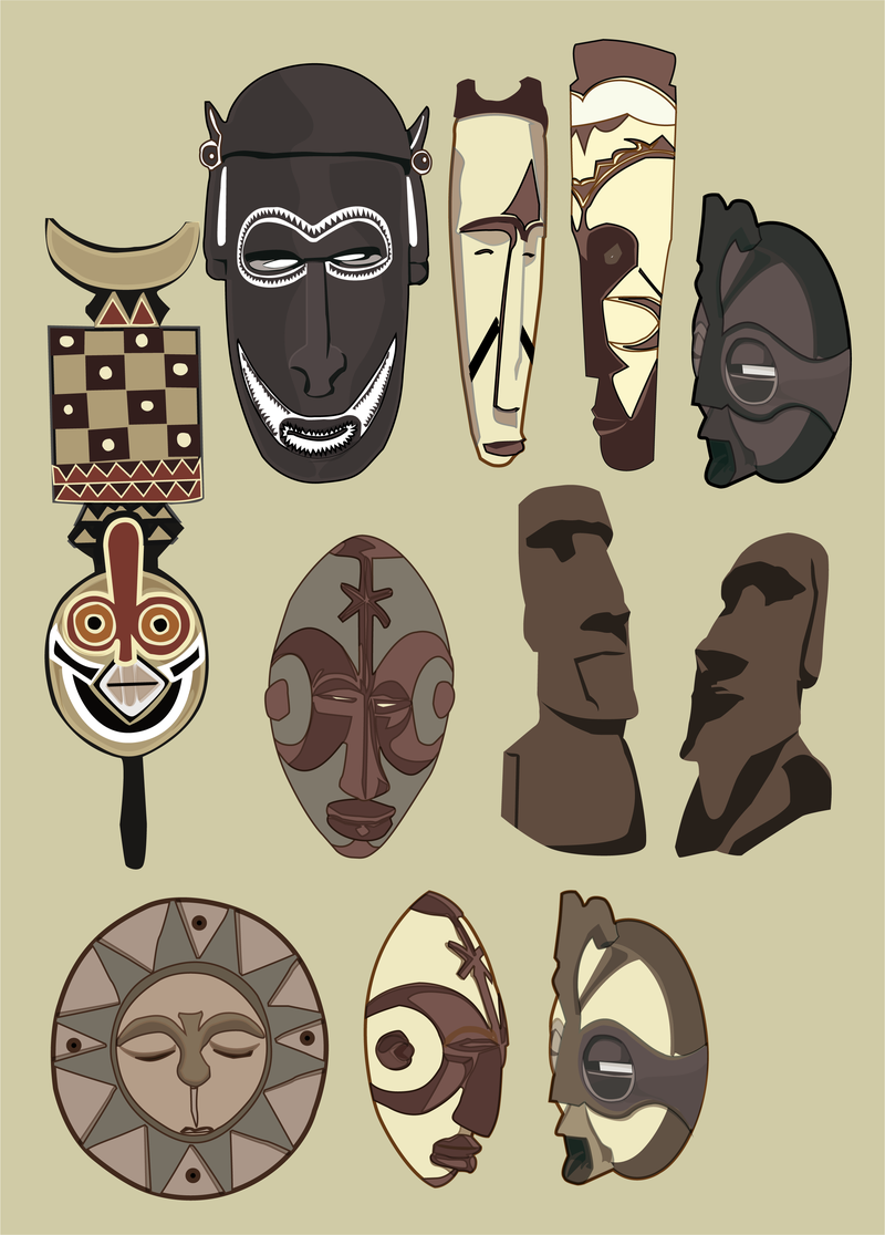 Vetores de máscaras antigas