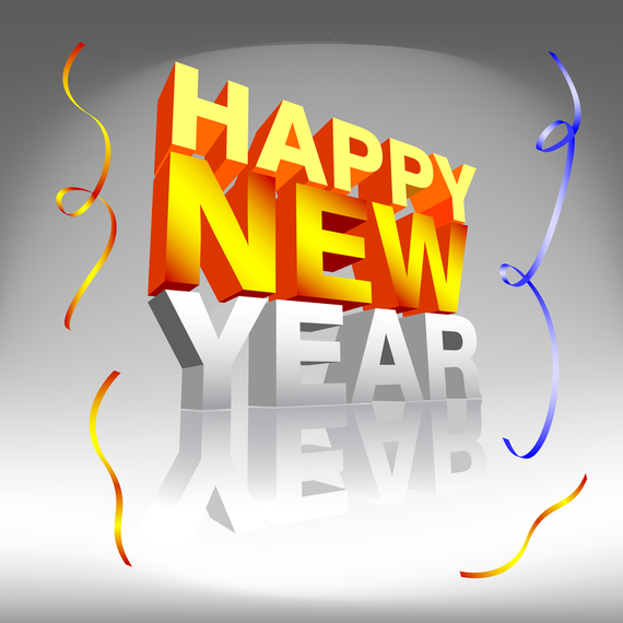 Happy New Year With Confetti - Vector download