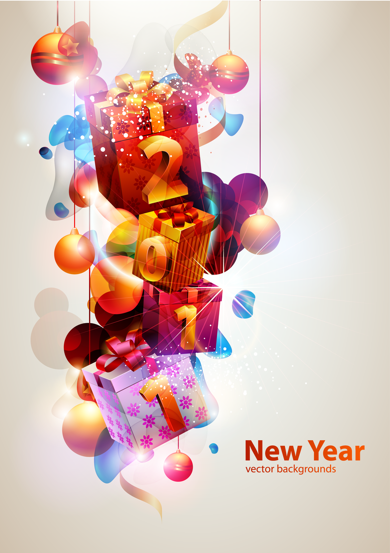 Cool Glare New Year Theme Vector 2