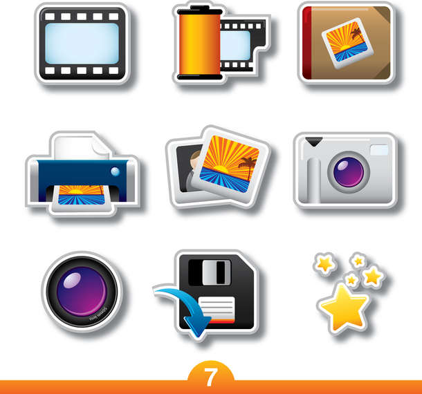 Etiqueta de producto fotográfico vectorial Etiqueta de producto fotográfico vectorial