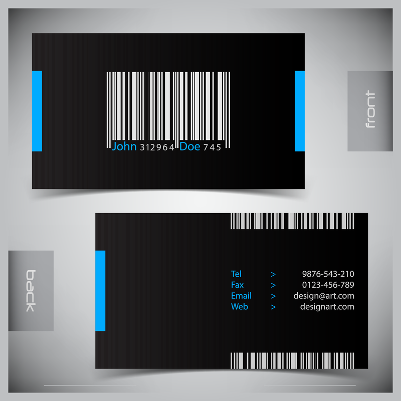 Modelo de cartão de visita com código de barras