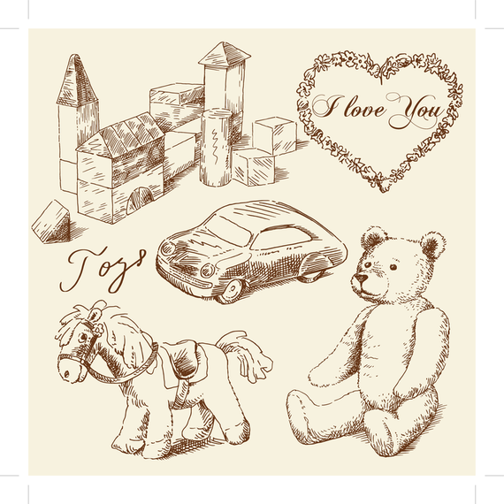 Handpainted Classic Childhood Toy 02 Vector Handpainted Classic Childhood Toy 02 Vector