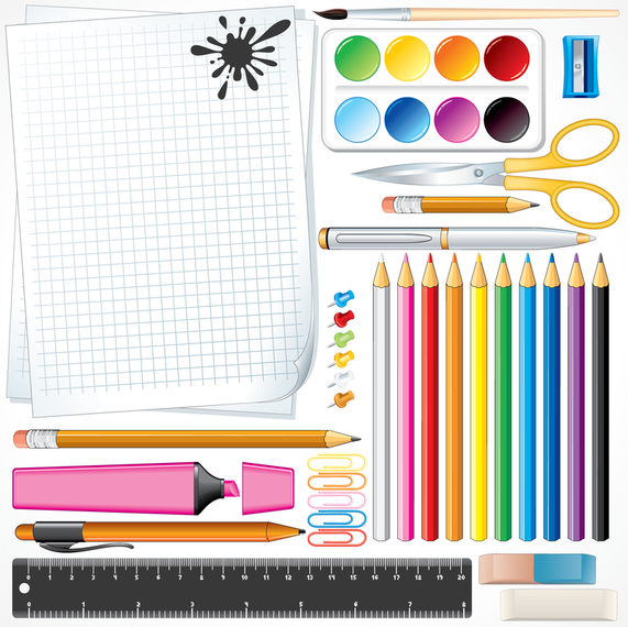 School Supplies 02 Vector - Vector download