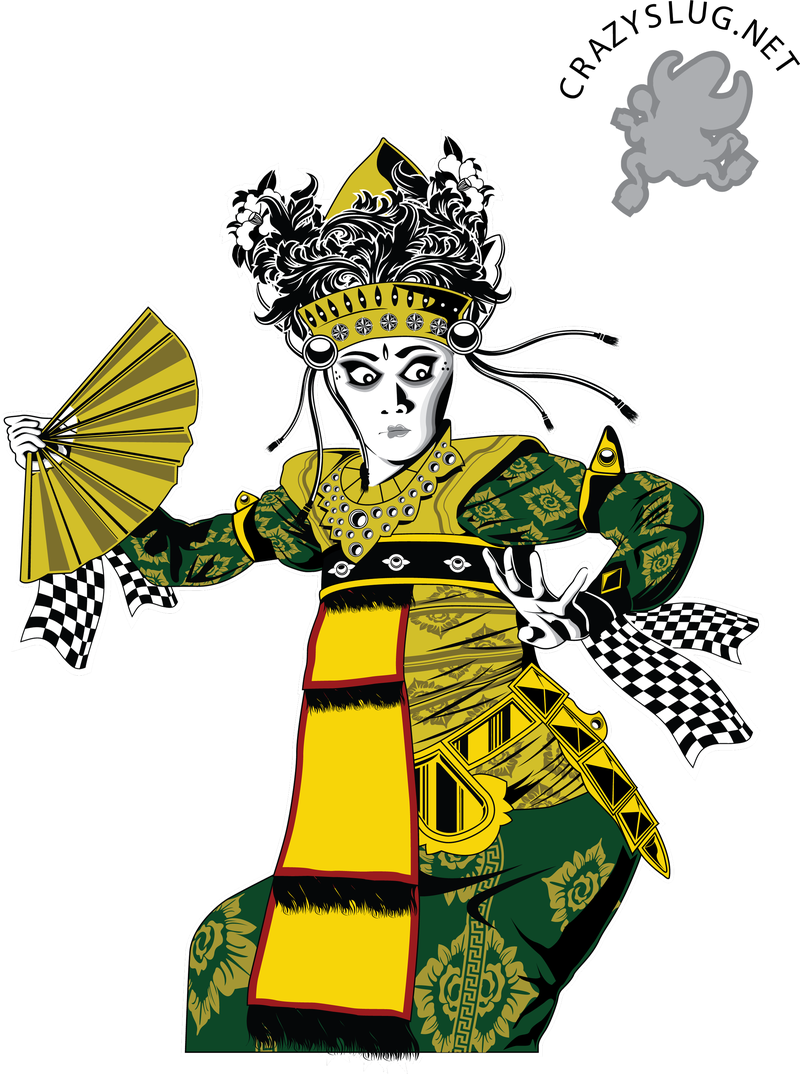 Ilustração de dançarina balinesa