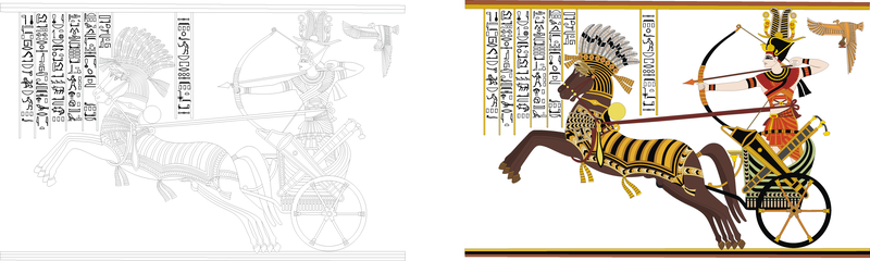 Ramses Ii Schlacht von Stein Diego Card Vector
