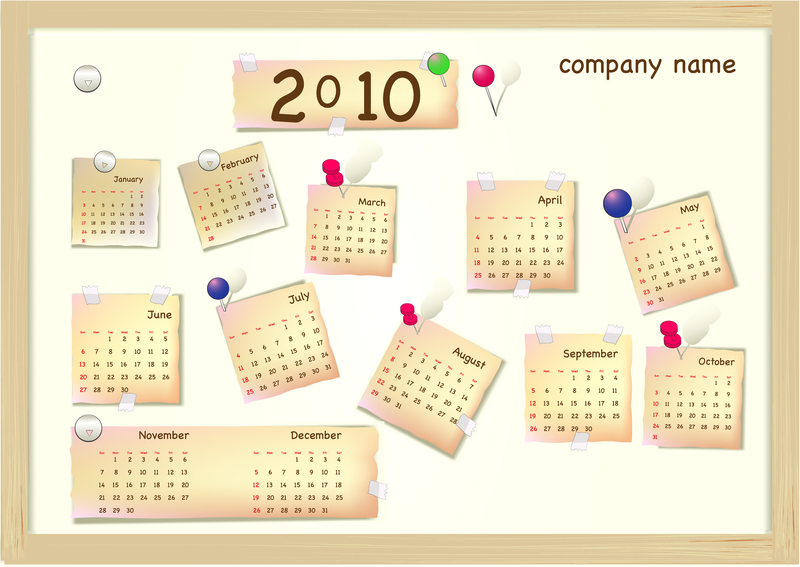 Calendario año 2010 Vector encantador
