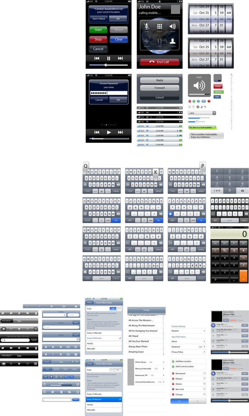 Apple Ipad Despiece Ver una gama completa de vector de diseño de interfaz de usuario