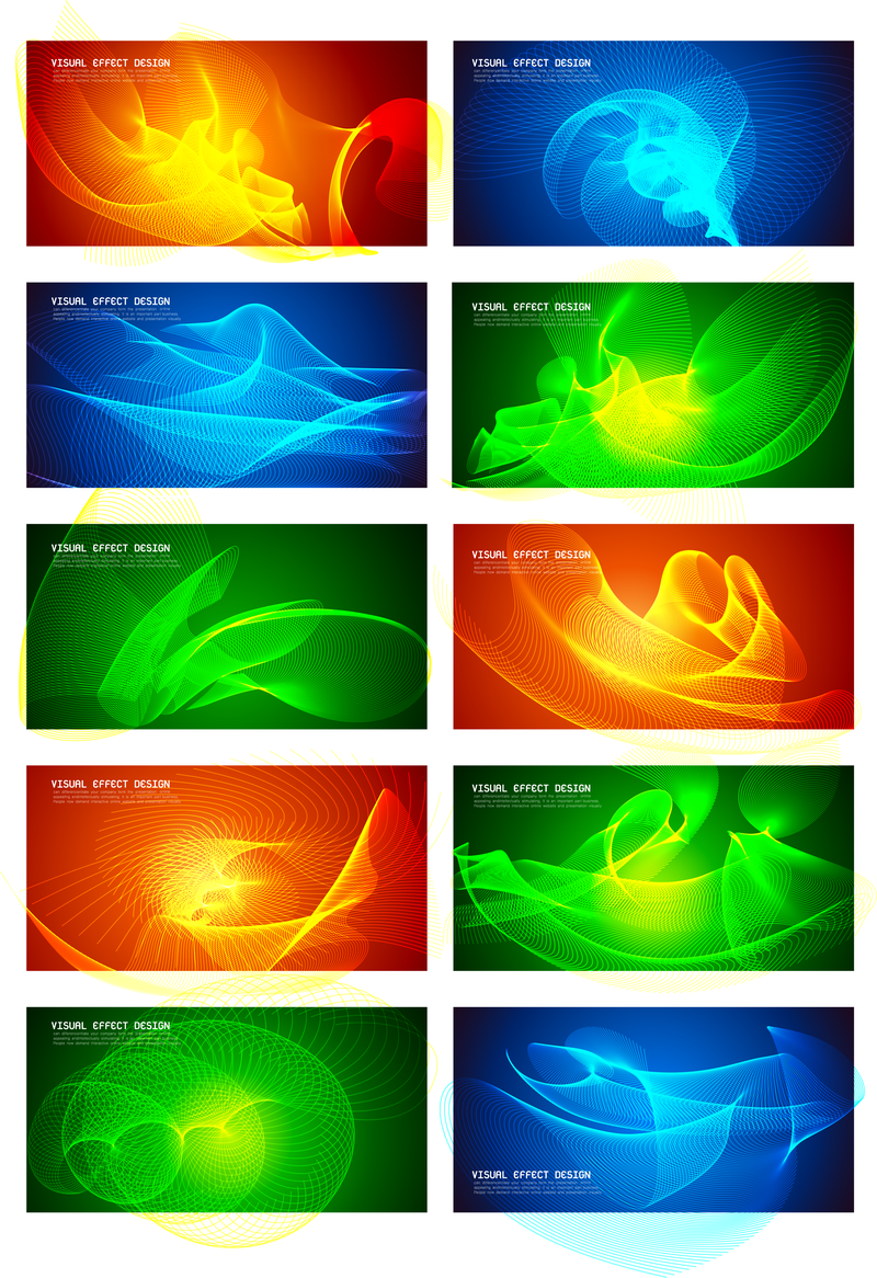 Conjunto de vectores de diseño de efectos visuales