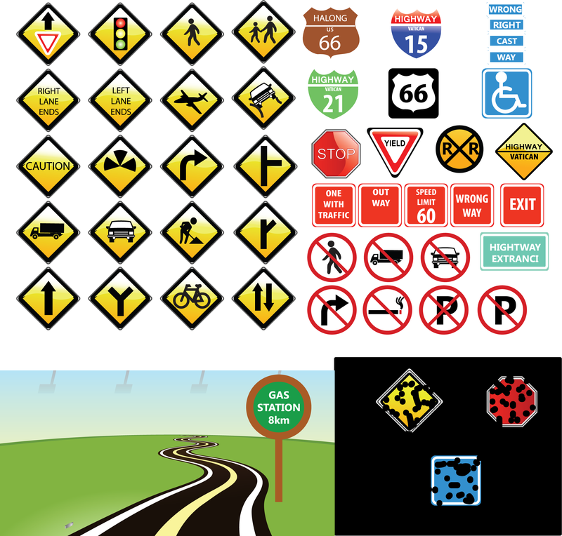 Coleção de ícones de sinais de trânsito