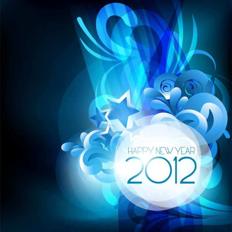 Blaues Neujahrsdesign 2012