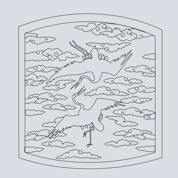Classical Chinese Auspicious Crane Map Vector Classical Chinese Auspicious Crane Map Vector