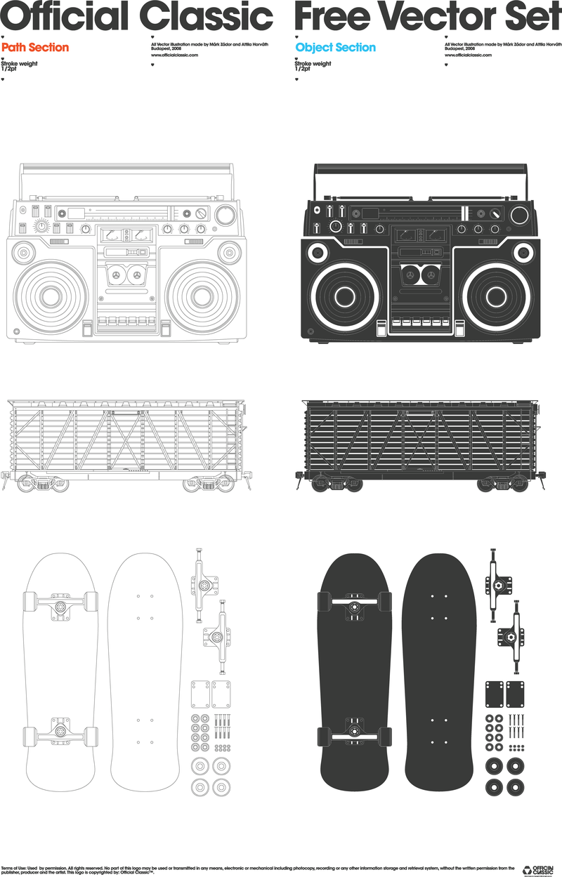 Radio Container Skateboard Vektor