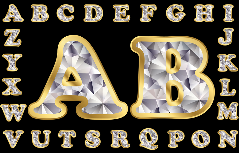 Letras de diamante 01 Vector