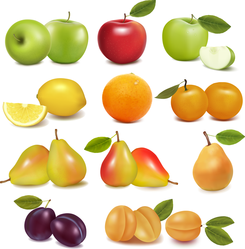 Realistic 3D fruits illustrations - Vector download