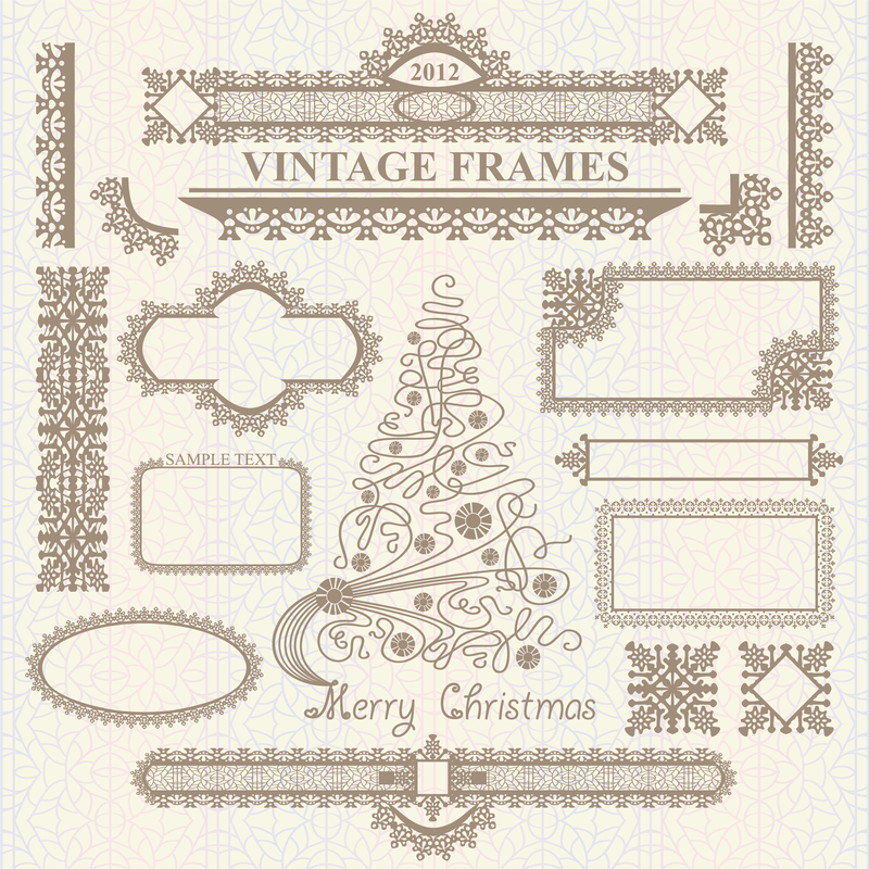 Conjunto divisor de marco navideño vintage