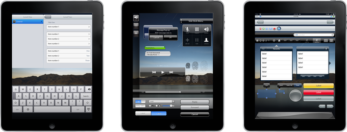 Elementos del vector de Ipad Ui
