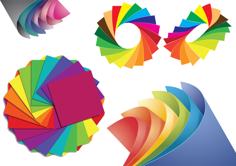 Papel de diferentes colores gráfico vectorial