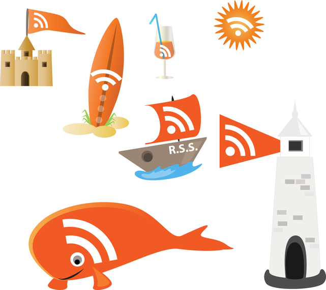 Rss en mar naranja vectores con un toque náutico Rss en mar naranja vectores con un toque náutico