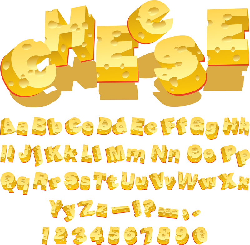 Vector de letras creativas de queso