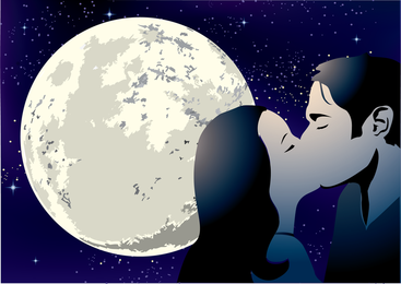 Vector de pareja besándose