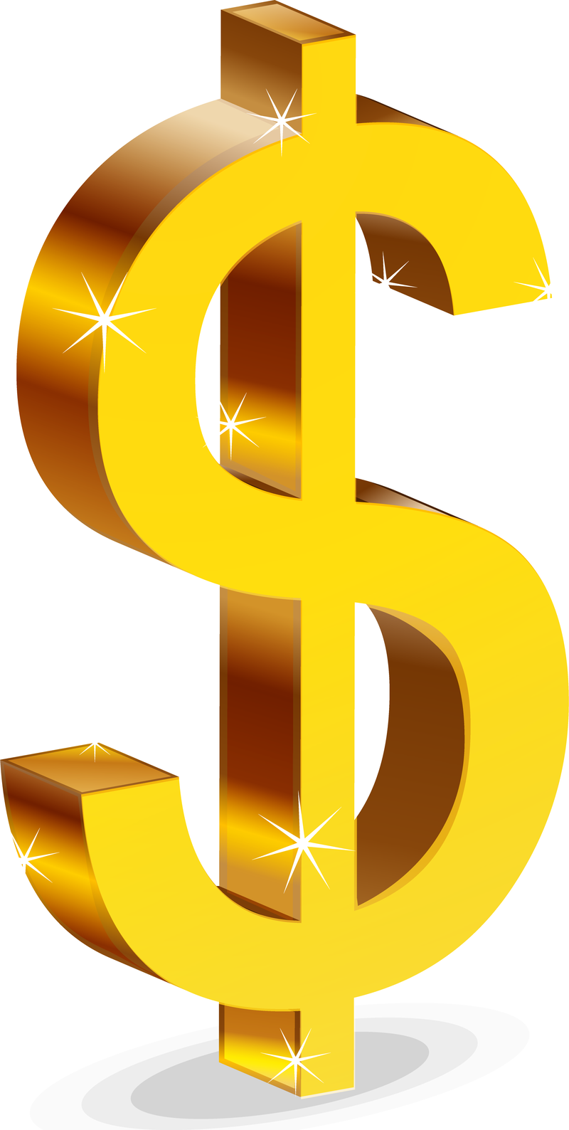 Glossy Dollar Sign Isolated - Vector download