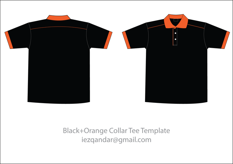 Download Free Black Orange Collar T Shirt Template - Vector download