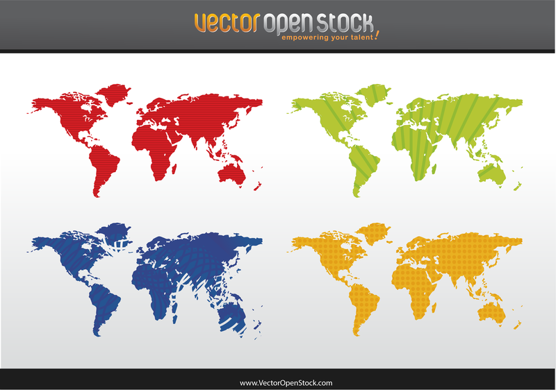 Mapa del mundo 4 colores