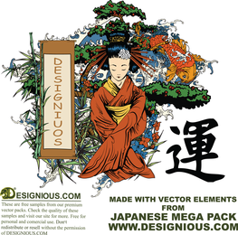 Vectores de ilustración japonesa