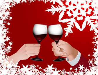 Champagner und Becher Vektor