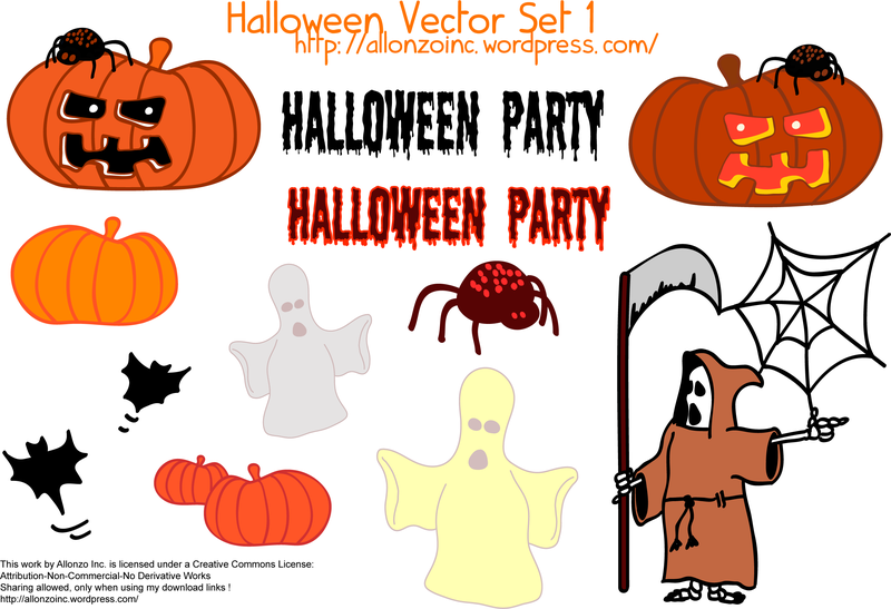 Conjunto de vectores de Halloween 1
